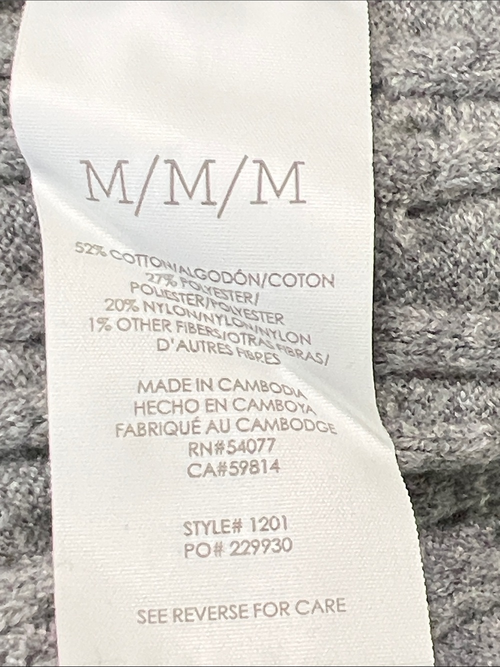 CABI No Doubt Pullover Sweater Heather Gray Long Sleeve Sz M #1201 EUC - Picture 6 of 6